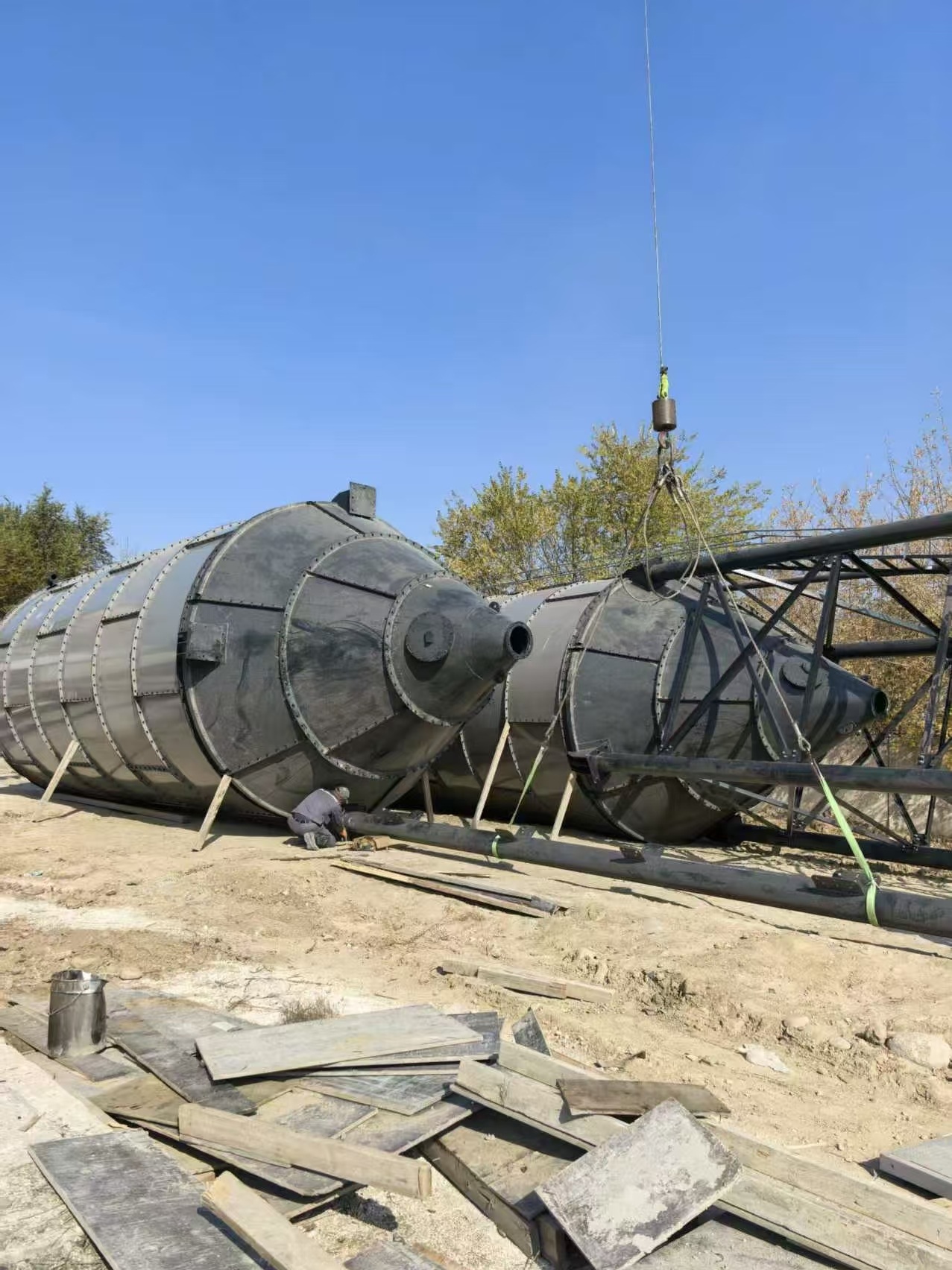 Экспорт - Установка завода HZS180 в Казахстане в процессе.